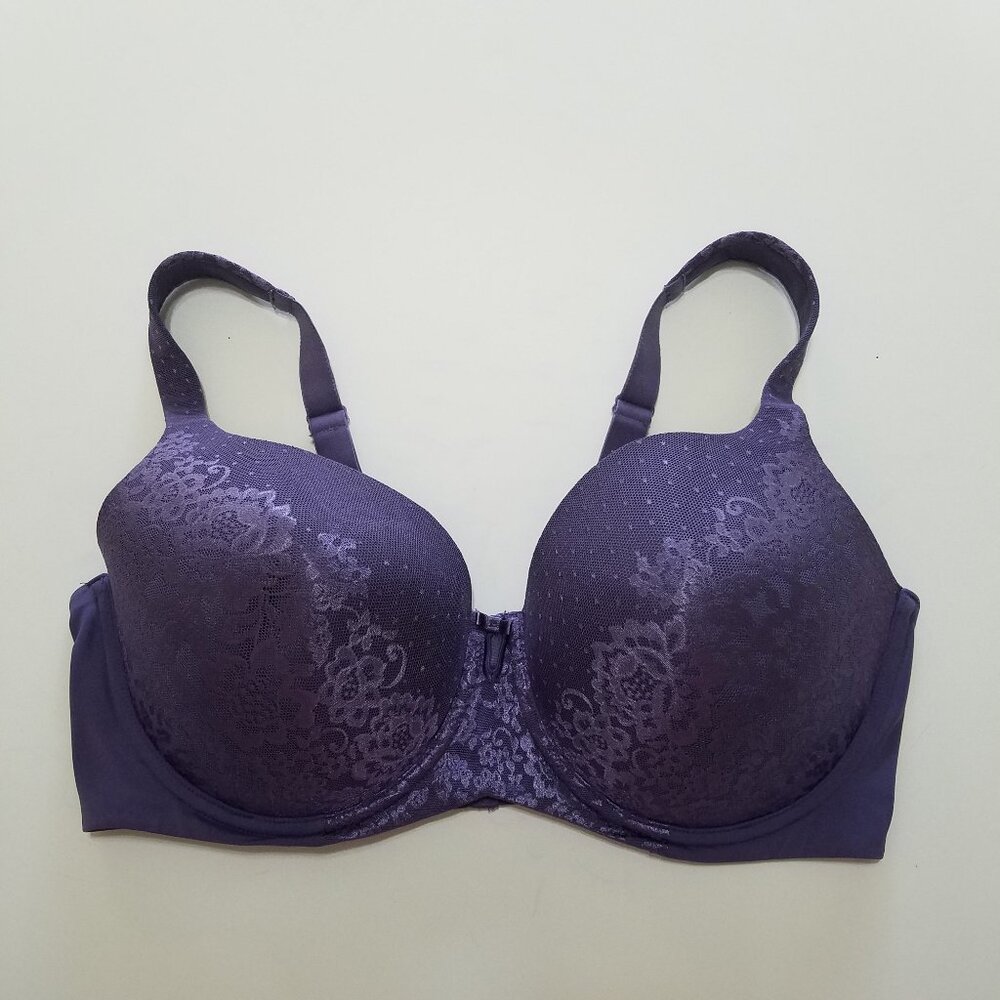 Vanity Fair Underwire Lace Floral Purple Bra Size 40D‎
